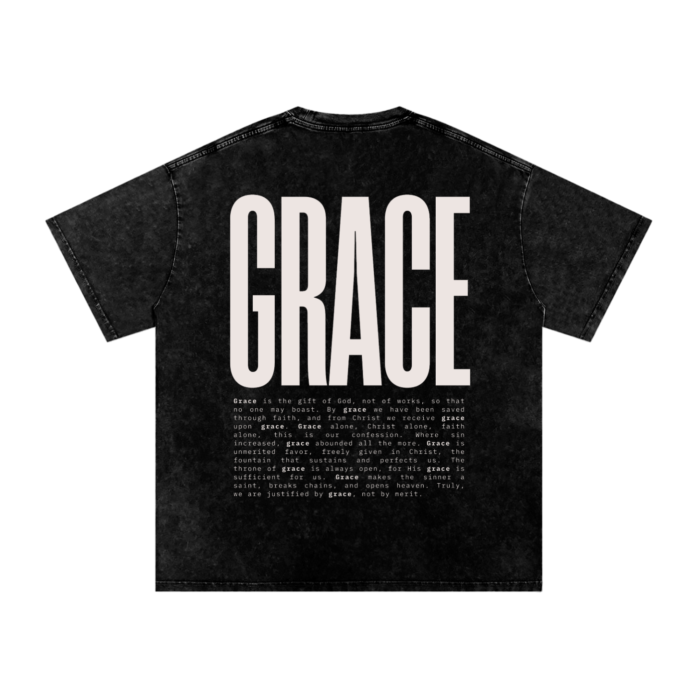 GRACE Snow Washed Oversized Cotton T-Shirt
