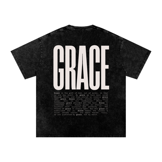 GRACE Snow Washed Oversized Cotton T-Shirt