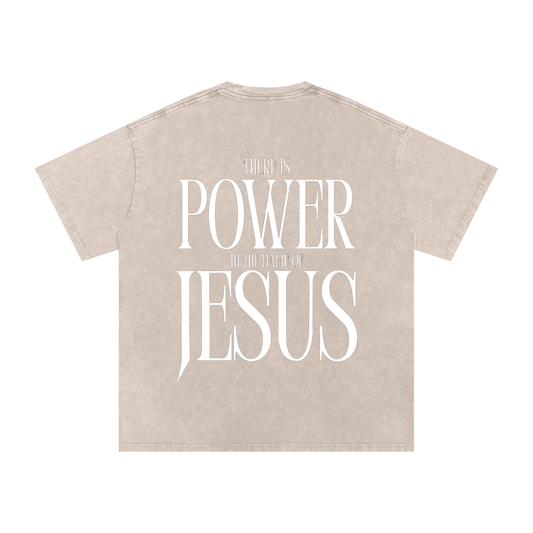 There is Power Snow Washed Oversized Cotton T-Shirt