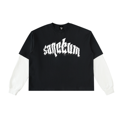 Sanctum Layered Contrast Sleeve Cotton T-Shirt