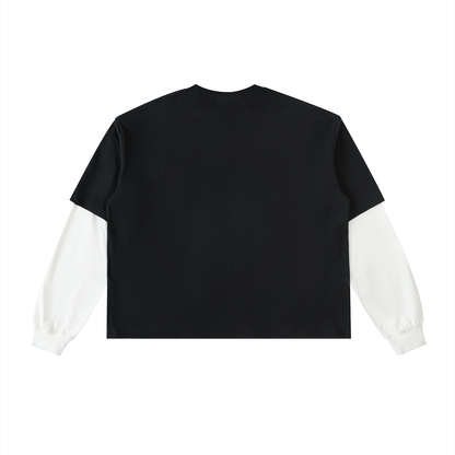 Sanctum Layered Contrast Sleeve Cotton T-Shirt